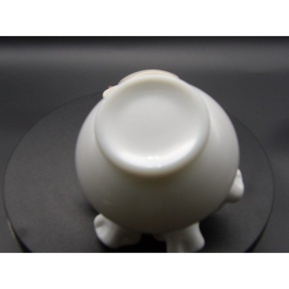 Vintage Glass Double Crimp Milk Glass Ruffled Rose Bowl Vase 5" W x 3 1/2" H - Picture 8 of 8